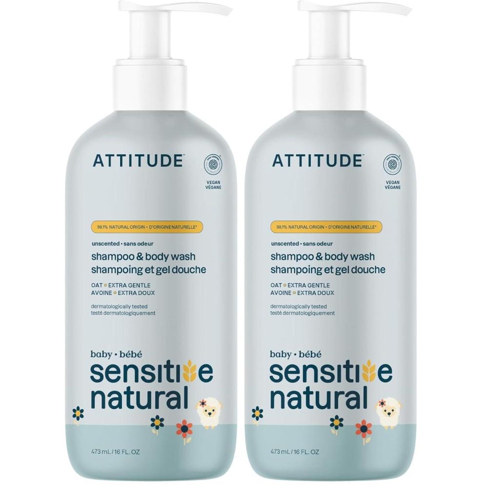 image:imageATTITUDE Baby 2in1 Shampoo and Body Wash EWG Verified Plant and MineralBased Ingredients Vegan and CrueltyFree Products for Sensitive Skin Unscented 16 Fl Oz16 Fl Oz Pack of 2