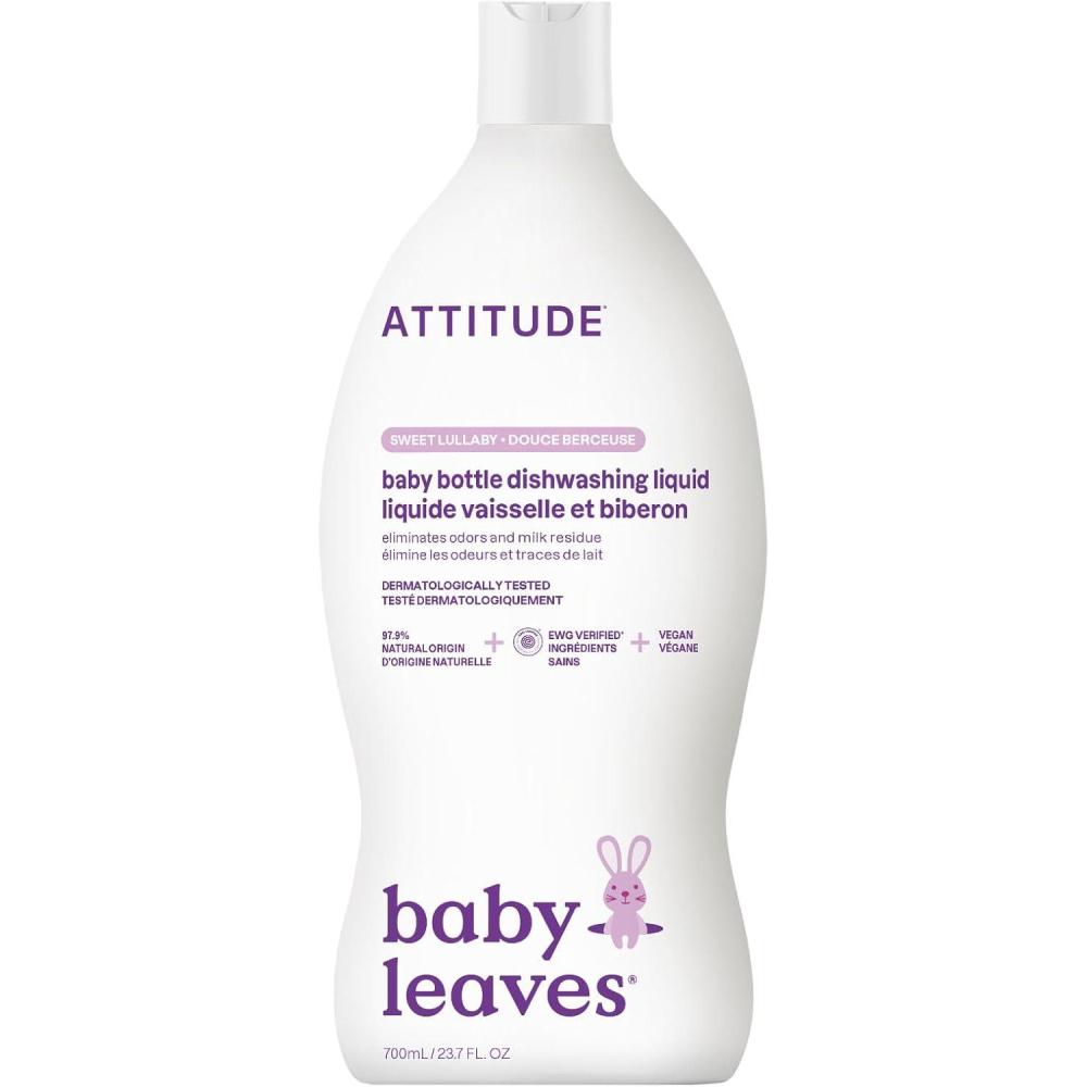 image:imageATTITUDE Baby Bottle amp Dish Soap EWG Verified Bottle Cleaner Fragrance Free amp Dye Free Removes Milk Residue amp Grease Vegan Unscented 338 Fl OzSweet Lullaby