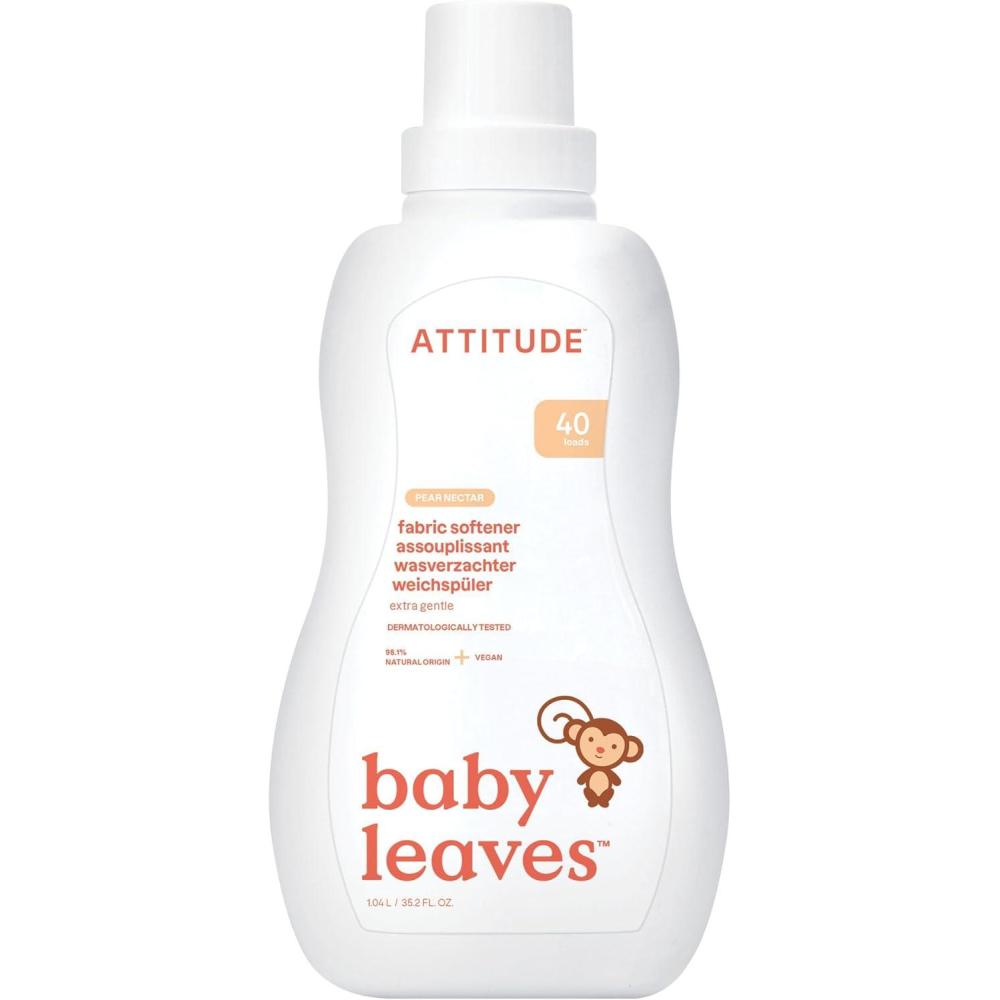 image:imageATTITUDE Baby Fabric Softener Plant and MineralBased Ingredients HE Compatible Vegan and Crueltyfree Laundry and Household Products Sweet Lullaby 40 Loads 338 Fl OzPear Nectar