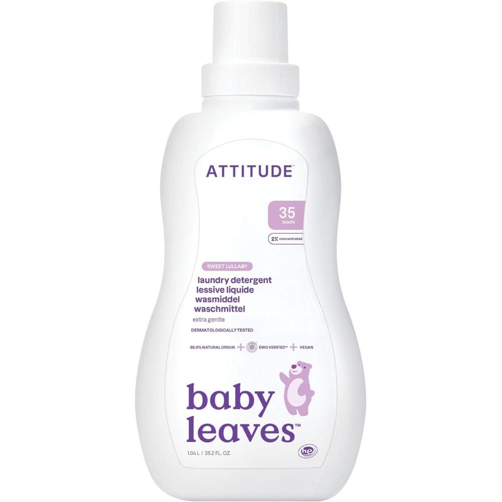 image:imageATTITUDE Baby Laundry Detergent EWG Verified Plant and MineralBased Formula HE Compatible Vegan Household Products Pear Nectar 35 Loads 355 Fl OzSweet Lullaby