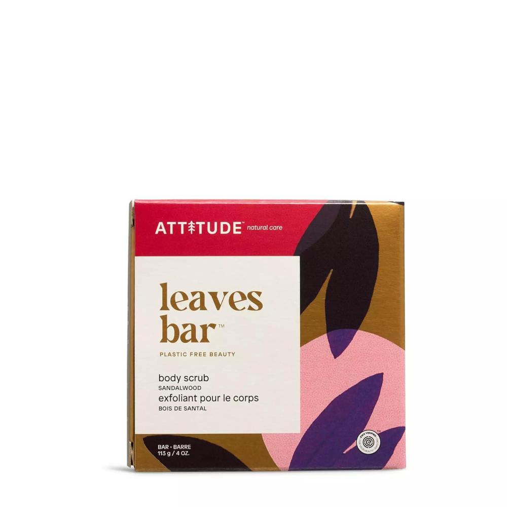 image:imageATTITUDE Body Scrub Bar Natural Origin Gentle Exfoliator for Body and Foot Nourishes and Softens Skin Bamboo Powder amp Shea Butter EWG verified amp Vegan Sandalwood 4 Oz