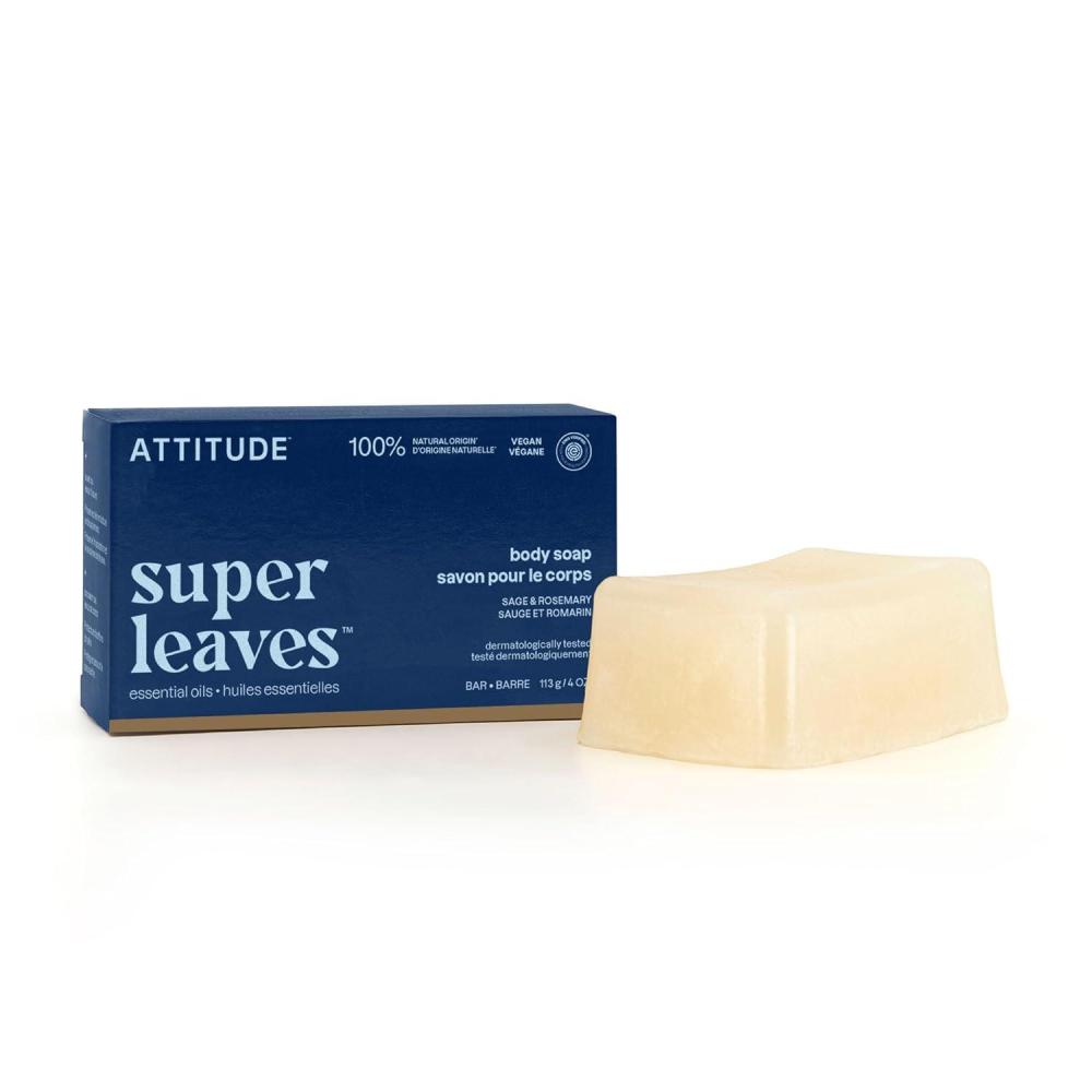 image:imageATTITUDE Body Soap Bar Natural Origin Protects and Softens Dry Skin Coconut amp Olive Oils For Men and Women EWG verified amp Vegan Patchouli amp Black Pepper 4 OzSage  Rosemary
