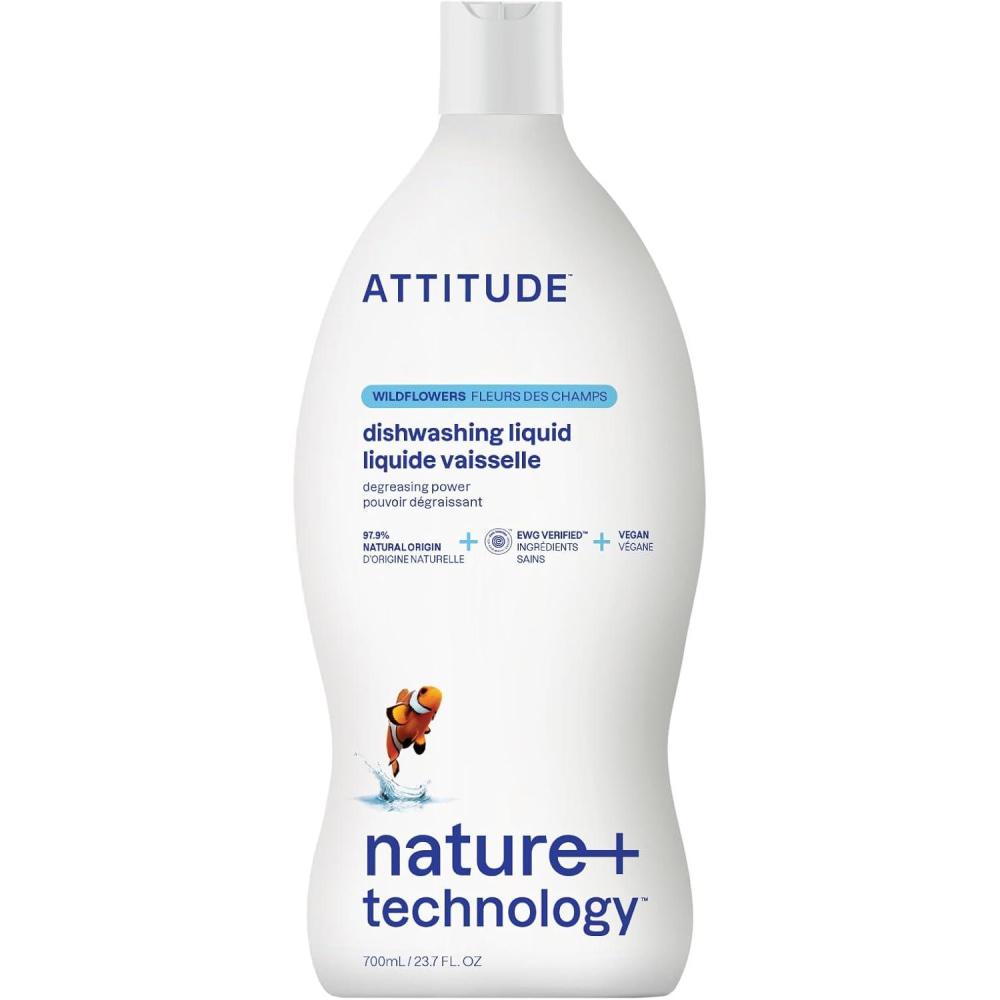 image:imageATTITUDE Dish Soap EWG Verified PlantBased amp Vegan Dishwashing Liquid Naturally Derived Olive and Coriander Scent 237 Fl OzWildflowers