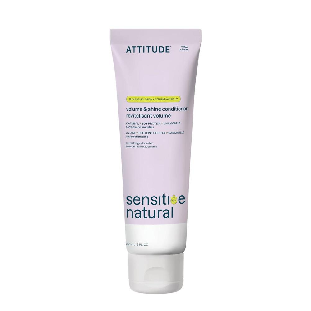 image:imageATTITUDE Extra Gentle Hair Conditioner for Sensitive Dry Scalp Soothing Oat Naturally Derived Ingredients Dermatologically Tested Vegan Detangler 8 Fl OzVolume Shine