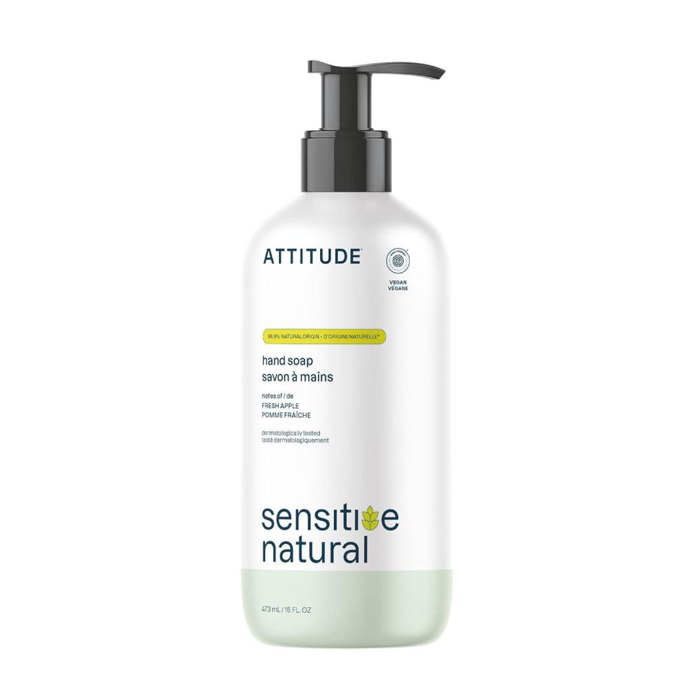 image:imageATTITUDE Hand Soap for Sensitive Skin Enriched with Oat EWG Verified Dermatologically Tested Vegan Extra Gentle Unscented 16 Fl OzFresh Apple