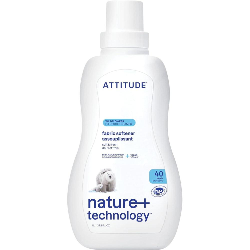 image:imageATTITUDE Liquid Fabric Softener PlantBased amp Vegan HE Compatible Naturally Derived Citrus Zest Scent 40 Loads 338 Fl OzWildflowers