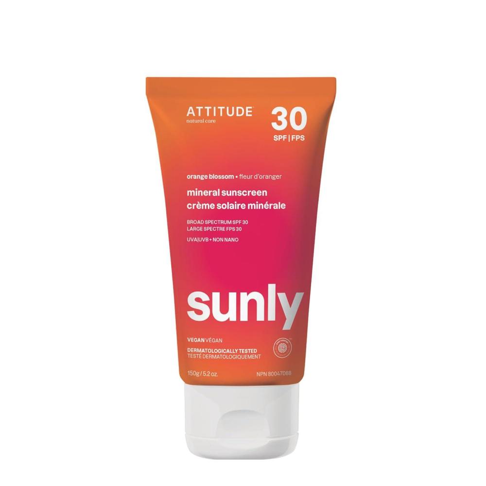 image:imageATTITUDE Mineral Sunscreen with Zinc Oxide SPF 30 EWG Verified Broad Spectrum UVAUVB Protection Dermatologically Tested Vegan Orange Blossom 52 OuncesOrange Blossom