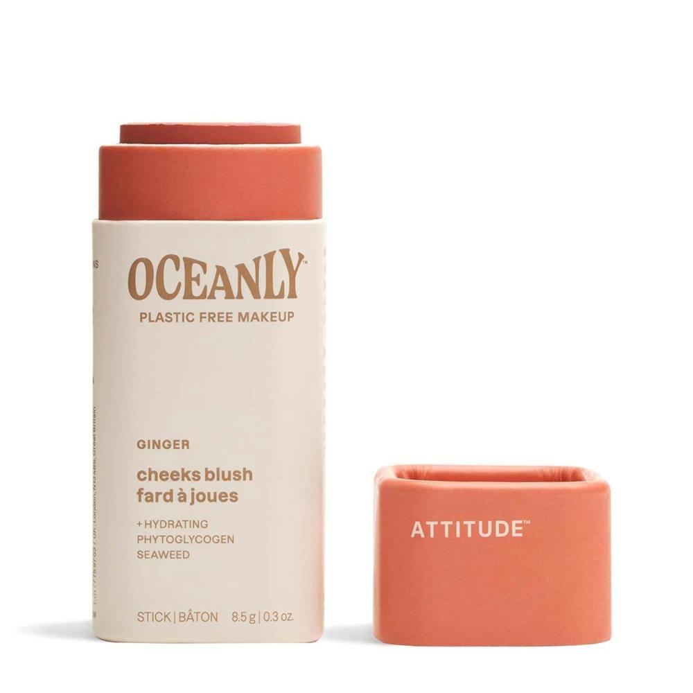 image:imageATTITUDE Oceanly PlasticFree Lightweight Blush Stick Titanium DioxideFree EWG Verified Vegan amp Crueltyfree Makeup Silky Pink 03 OuncesGinger