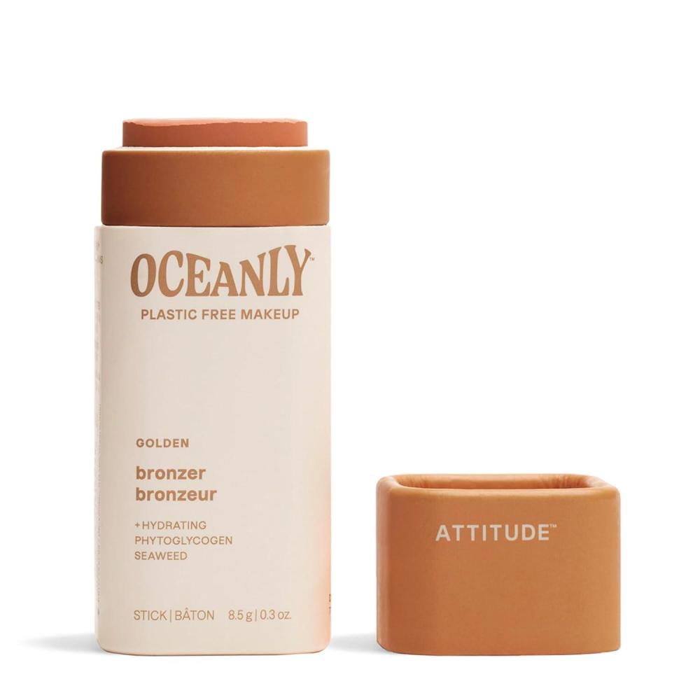 image:imageATTITUDE Oceanly PlasticFree Lightweight Bronzer Stick Titanium DioxideFree EWG Verified Vegan amp Crueltyfree Makeup Golden 03 OuncesGolden