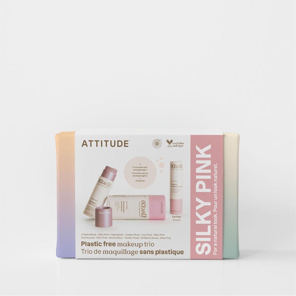 image:imageATTITUDE Silky Pink Makeup Box Set EWG Verified Titanium DioxideFree Plasticfree Plant and MineralBased Ingredients Vegan and Crueltyfree Beauty Products Set of 3 Makeup Sticks