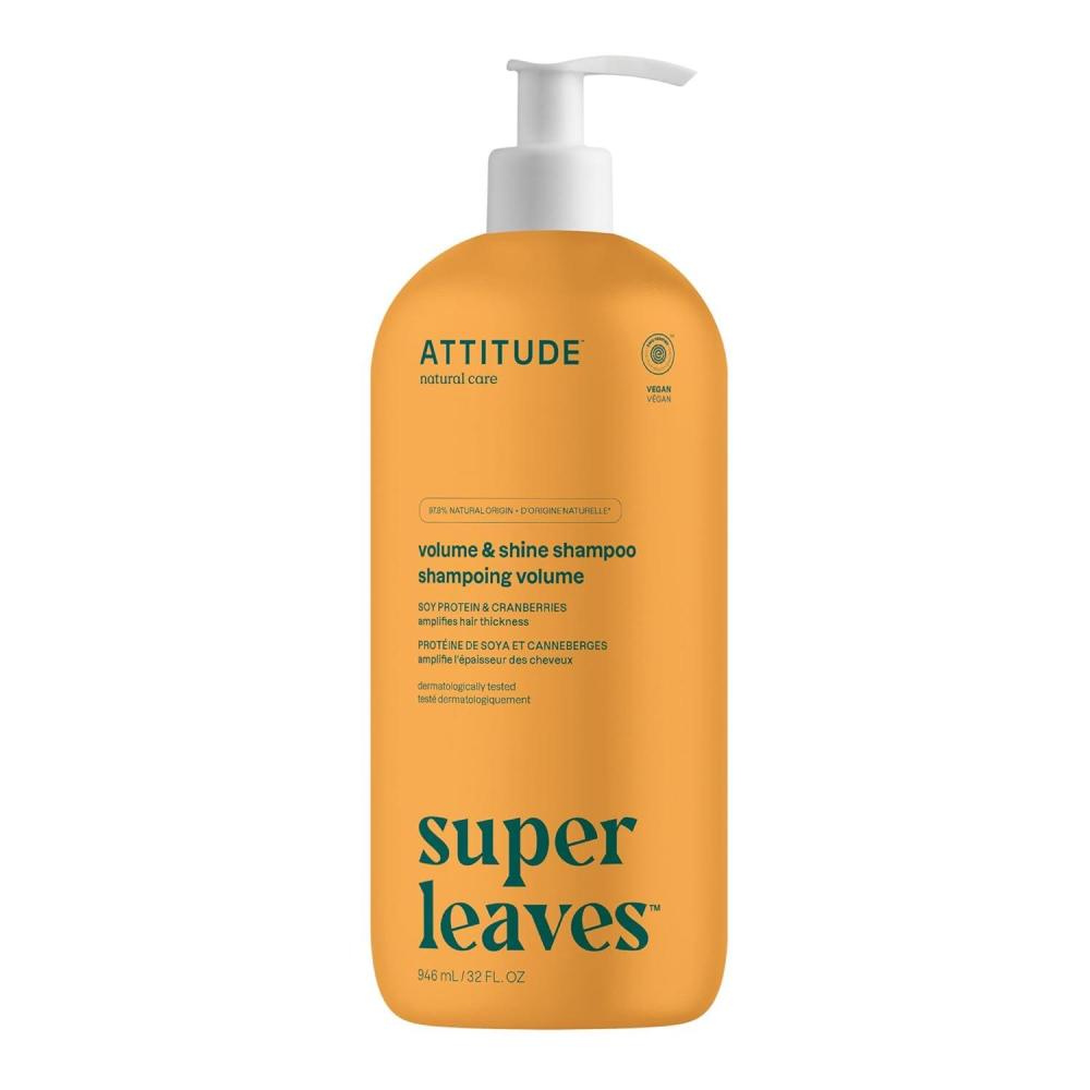 image:imageATTITUDE Volume and Shine Hair Shampoo EWG Verified For Thin Hair Naturally Derived Ingredients Vegan and Plant Based Soy Protein And Cranberries 32 Fl Oz