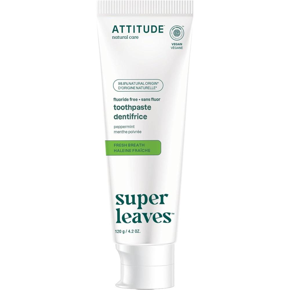 image:imageAttitude FluorideFree Sensitive Toothpaste Spearmint Flavor Vegan amp CrueltyFree SugarFree Plant amp MineralBased Ingredients Clean Oral Care 42 OzFresh Breath