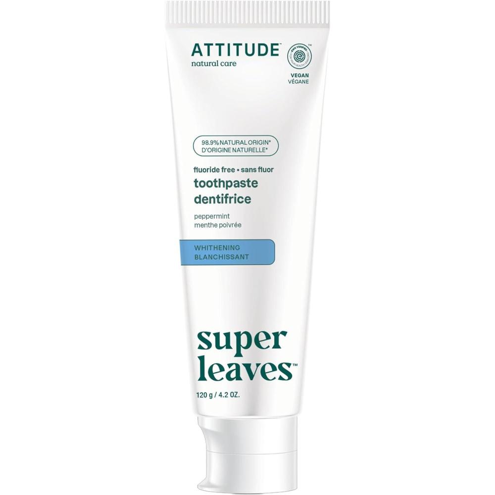 image:imageAttitude FluorideFree Sensitive Toothpaste Spearmint Flavor Vegan amp CrueltyFree SugarFree Plant amp MineralBased Ingredients Clean Oral Care 42 OzWhitening