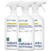 ATTITUDE Window and Mirror Cleaner, EWG Verified, Plant- and Mineral-Based Ingredients, Vegan and Cruelty-free Household Products, Citrus Zest, 27.1 Fl Oz(27.1 Fl Oz (Pack of 3))