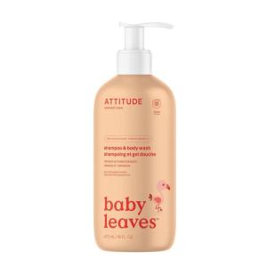 ATTITUDE 2-in-1 Shampoo and Body Wash for Baby, EWG Verified, Dermatologically Tested, Vegan, Orange and Pomegranate, 16 Fl Oz(Orange & Pomegranate)