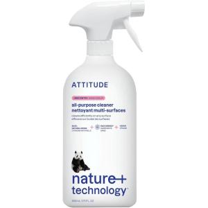 ATTITUDE All Purpose Cleaner Spray, EWG Verified, Vegan, Made with 94% Plant-Based Ingredients, Streak-Free for Kitchen, Bathroom, Glass & More, Lavender Scent, 27.1 Fl Oz(Unscented)