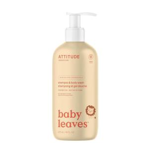 ATTITUDE Baby 2-in-1 Shampoo & Body Wash, EWG Verified, Dermatologically Tested, Vegan, Pear Nectar Scent, 16 Fl Oz(16 Fl Oz (Pack of 1))