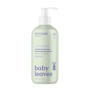 ATTITUDE Baby 2-in-1 Shampoo & Body Wash, EWG Verified, Dermatologically Tested, Vegan, Sweet Apple Scent, 16 Fl Oz