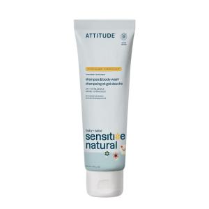 ATTITUDE Baby 2-in-1 Shampoo and Body Wash, EWG Verified, Plant- and Mineral-Based Ingredients, Vegan and Cruelty-Free Products for Sensitive Skin, Unscented, 16 Fl Oz(8 Fl Oz (Pack of 1))