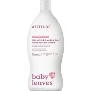 ATTITUDE Baby Bottle & Dish Soap, EWG Verified Bottle Cleaner, Fragrance Free & Dye Free, Removes Milk Residue & Grease, Vegan, Unscented, 33.8 Fl Oz(Unscented)
