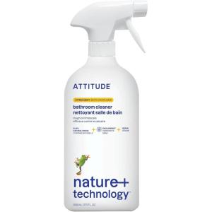 ATTITUDE Bathroom Cleaner Spray, EWG Verified, Plant-Based & Vegan, Safe for Bathroom Surfaces, Tiles, Tubs, Shower Walls, and Grout, Unscented, 27.1 Fl Oz(Citrus Zest)