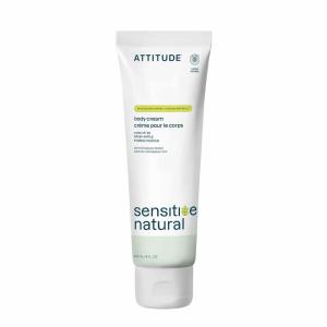 ATTITUDE Body Cream for Sensitive Skin with Oat, EWG Verified, Dermatologically Tested, Vegan, Chamomile, 8 Fl Oz(Fresh Apple)