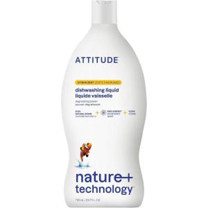 ATTITUDE Dish Soap, EWG Verified, Plant-Based & Vegan Dishwashing Liquid, Naturally Derived, Olive and Coriander Scent, 23.7 Fl Oz(Citrus Zest)