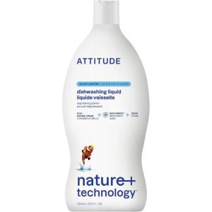 ATTITUDE Dish Soap, EWG Verified, Plant-Based & Vegan Dishwashing Liquid, Naturally Derived, Olive and Coriander Scent, 23.7 Fl Oz(Wildflowers)