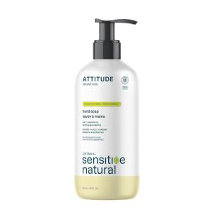 ATTITUDE Hand Soap for Sensitive Skin Enriched with Oat, EWG Verified, Dermatologically Tested, Vegan, Extra Gentle, Unscented, 16 Fl Oz(Argan Oil)