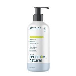ATTITUDE Hand Soap for Sensitive Skin Enriched with Oat, EWG Verified, Dermatologically Tested, Vegan, Extra Gentle, Unscented, 16 Fl Oz(Unscented)