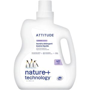 ATTITUDE Liquid Laundry Detergent, EWG Verified, HE Compatible, Plant-Based & Vegan, Natural Laundry Soap, Wildflowers Scent, 40 Loads, 67.6 Fl Oz(Lavender)