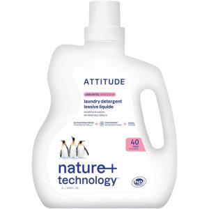 ATTITUDE Liquid Laundry Detergent, EWG Verified, HE Compatible, Plant-Based & Vegan, Natural Laundry Soap, Wildflowers Scent, 40 Loads, 67.6 Fl Oz(Unscented)