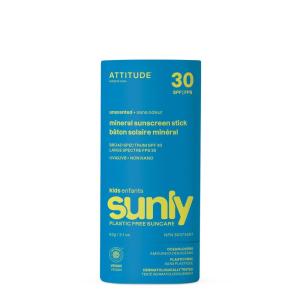 ATTITUDE Mineral Face Sunscreen Stick for Kids, SPF 30, EWG Verified, Plastic-Free, Broad Spectrum UVA/UVB Protection with Zinc Oxide, Dermatologically Tested, Vegan, Unscented, 0.7 Ounce(2.11 Ounce (Pack of 1))