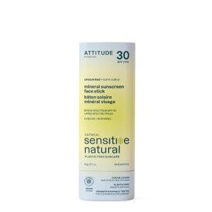 ATTITUDE Mineral Sunscreen Face Stick for Sensitive Skin, SPF 30, EWG Verified, Plastic-Free, Broad Spectrum UVA/UVB Protection with Zinc Oxide, Dermatologically Tested, Vegan, Unscented, 0.7 Ounce(0.7 Ounce (Pack of 1))