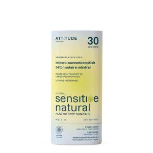 ATTITUDE Mineral Sunscreen Face Stick for Sensitive Skin, SPF 30, EWG Verified, Plastic-Free, Broad Spectrum UVA/UVB Protection with Zinc Oxide, Dermatologically Tested, Vegan, Unscented, 0.7 Ounce(2.11 Ounce (Pack of 1))
