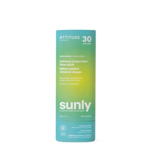 ATTITUDE Mineral Sunscreen Stick with Zinc Oxide, SPF 30, EWG Verified, Plastic-Free, Broad Spectrum UVA/UVB Protection, Dermatologically Tested, Vegan, Tropical, 2.1 Ounces(Unscented)