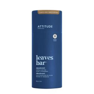 ATTITUDE Natural Deodorant, Aluminum-free, Odor Control & Long Lasting, Nourishing Ingredients, Castor and Jojoba Oils, Baking Soda-free, EWG Verified, For Men and Women, Herbal Musk, 3 Oz(Sage & Rosemary)