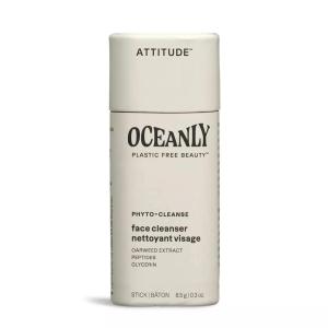 ATTITUDE Oceanly Face Cleanser Stick, EWG Verified, Plastic-free, Plant and Mineral-Based Ingredients, Vegan and Cruelty-free Beauty Products, PHYTO CLEANSE, Unscented, 0.3 Ounce(Unscented)