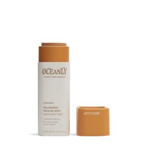 ATTITUDE Oceanly Light Coverage Foundation Stick, Titanium Dioxide-Free, EWG Verified, Plastic-Free, Vegan & Cruelty-free Makeup, Espresso, 0.42 Ounces(Caramel)