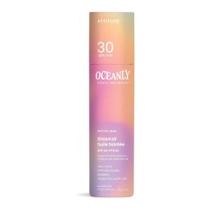 ATTITUDE Oceanly Tinted Oil Stick with SPF 30, EWG Verified, Plastic-Free, Broad Spectrum UVA/UVB Protection with Zinc Oxide, Universal Tint, Unscented, 0.3 Ounce(1 Ounce (Pack of 1))