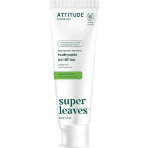 Attitude Fluoride-Free Sensitive Toothpaste, Spearmint Flavor, Vegan & Cruelty-Free, Sugar-Free, Plant & Mineral-Based Ingredients, Clean Oral Care, 4.2 Oz(Fresh Breath)