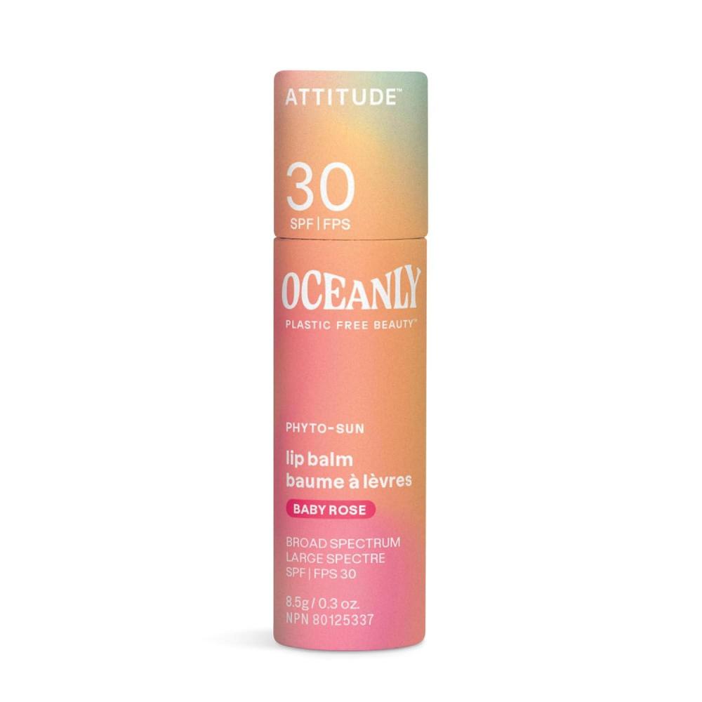 image:imageATTITUDE Oceanly Tinted Lip Balm with SPF 30 EWG Verified PlasticFree Broad Spectrum UVAUVB Protection with Zinc Oxide Vegan Unscented Terracotta 03 OunceBaby Rose