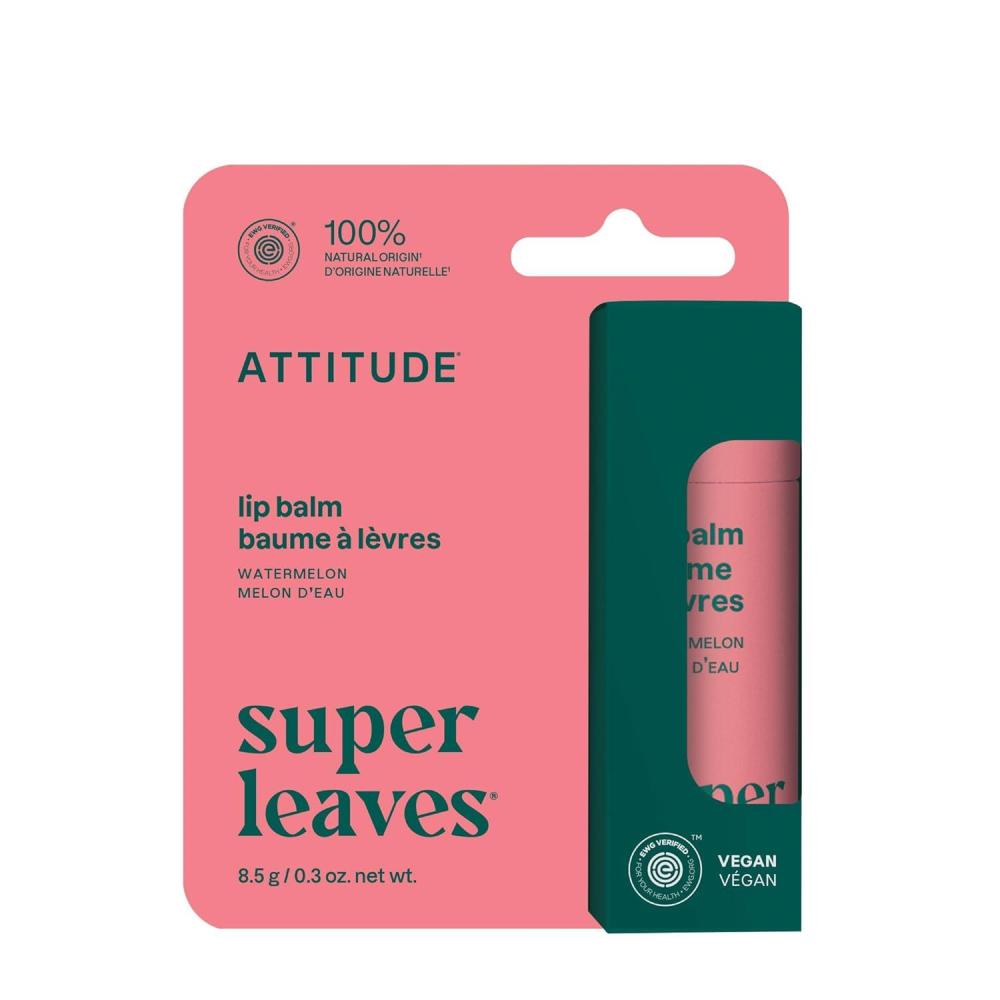 image:imageATTITUDE Lip Balm Natural Origin Nourishes amp Protects Shea Butter Coconut amp Olive Oils EWG Verified For Dry Lips Men and Women Vegan Fresh Mint 03 OzWatermelon
