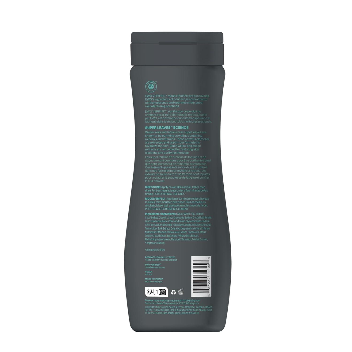 image:imageATTITUDE 2in1 Body Wash amp Shampoo for Men amp Women EWG Verified Vegan Natural Ingredients DermatologistTested Ginseng and Grapeseed Oil 16 Fl OzBlack Willow Aspen