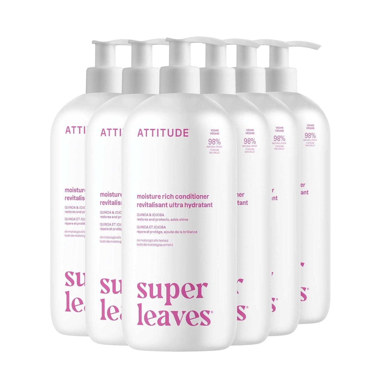 image:imageATTITUDE Nourishing Hair Conditioner For Dry and Damaged Hair Naturally Derived Ingredients Vegan Detangler Dermatologically Tested Grapeseed Oil and Olive Leaves 8 Fl OzMoisture Rich