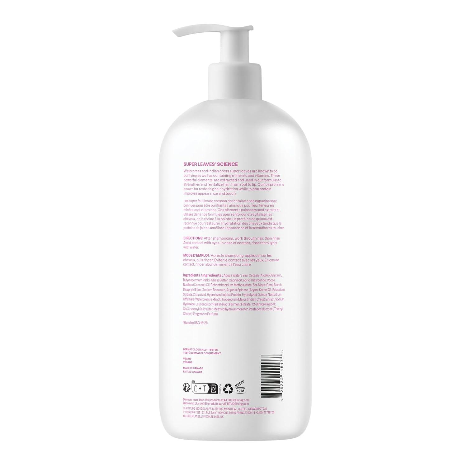 image:imageATTITUDE Nourishing Hair Conditioner For Dry and Damaged Hair Naturally Derived Ingredients Vegan Detangler Dermatologically Tested Grapeseed Oil and Olive Leaves 8 Fl OzMoisture Rich