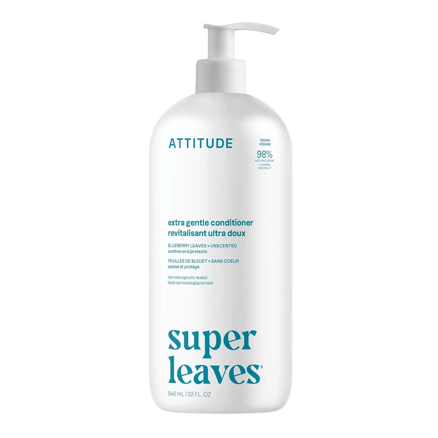 image:imageATTITUDE Nourishing Hair Conditioner For Dry and Damaged Hair Naturally Derived Ingredients Vegan Detangler Dermatologically Tested Grapeseed Oil and Olive Leaves 8 Fl OzExtra Gentle