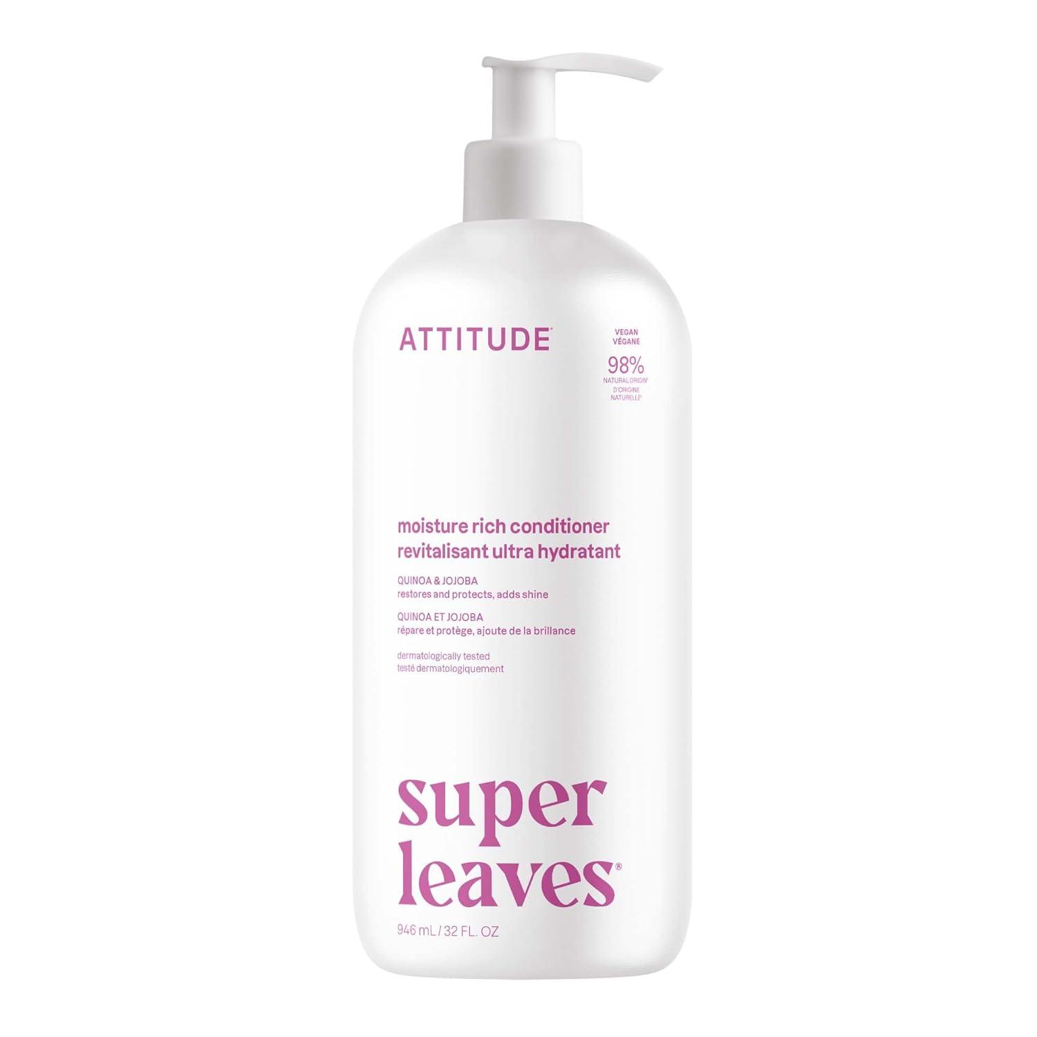 image:imageATTITUDE Nourishing Hair Conditioner For Dry and Damaged Hair Naturally Derived Ingredients Vegan Detangler Dermatologically Tested Grapeseed Oil and Olive Leaves 8 Fl OzMoisture Rich