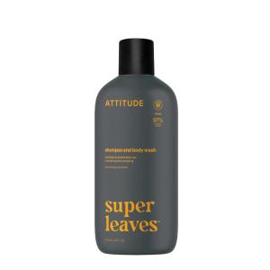 ATTITUDE 2-in-1 Body Wash & Shampoo for Men & Women, EWG Verified, Vegan, Natural Ingredients, Dermatologist-Tested, Ginseng and Grapeseed Oil, 16 Fl Oz(Ginseng & Grapeseed Oil)