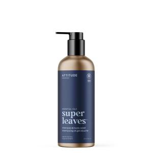 ATTITUDE 2-in-1 Body Wash and Hair Shampoo, EWG Verified Shower Gel, Dermatologically Tested, Made with Naturally Derived Ingredients, Vegan Personal Care, Patchouli and Black Pepper, 67.6 Fl Oz(Sage & Rosemary)